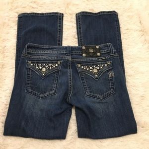 Miss Me Jeans - MISS ME JP5141BR Boot Whisker Dark Studded Flaps Miss Me Jeans - MISS ME JP5141BR Boot Whisker Dark Studded Flaps